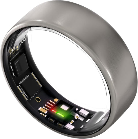 Ultrahuman Ring AIR - Smart Health Tracker, Raw Titanium, Size 09