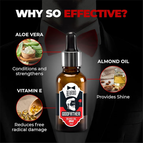 Beardo GodFather Beard Oil - Almond Oil & Aloe Vera Blend, 30ml - Image 4