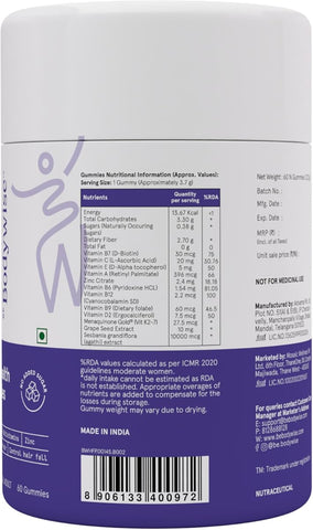 Be Bodywise Vegan Biotin Hair Gummies - Sugar-Free, 60-Day Pack - Image 7