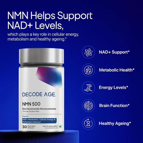 Decodeage - Uthever NMN 500mg Capsules, Vegan, 30 Count - Image 3