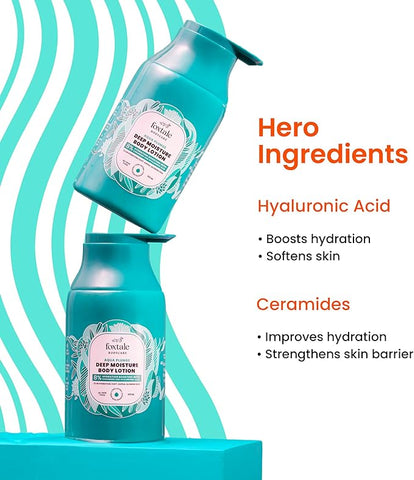 Foxtale Hydrating Body Lotion 72 Hr Hydration, Lightweight Serum-In-Lotion With Hyaluronic Acid & Ceramides