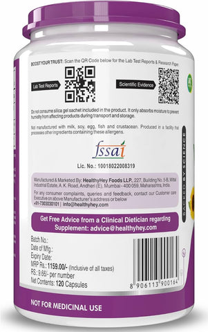 HealthyHey Vitamin E Capsules - D-Alpha-Tocopherol from Sunflower, 120 Veg Capsules - Image 7