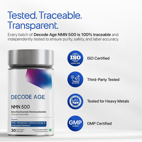 Decodeage - Uthever NMN 500mg Capsules, Vegan, 30 Count - Image 6