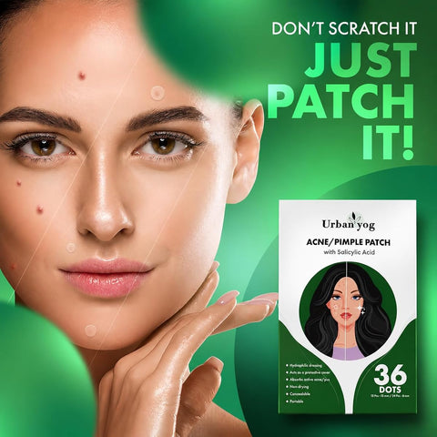 UrbanYog Acne & Pimple Patch - Invisible Hydrocolloid Facial Stickers, 36 Count - Image 2