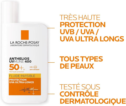 LRP Anthelios UVMune 400 SPF50+ Invisible Fluid, Fragrance-Free, 50ml - Image 3