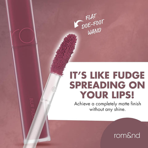 Rom&Nd Blur Fudge Tint 07 Cool Rose Up - Velvety Matte Lip Colour - Image 6