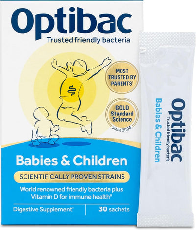 OptiBac Probiotics for Babies & Children - 3 Billion Cultures with Vitamin D - 30 Sachets