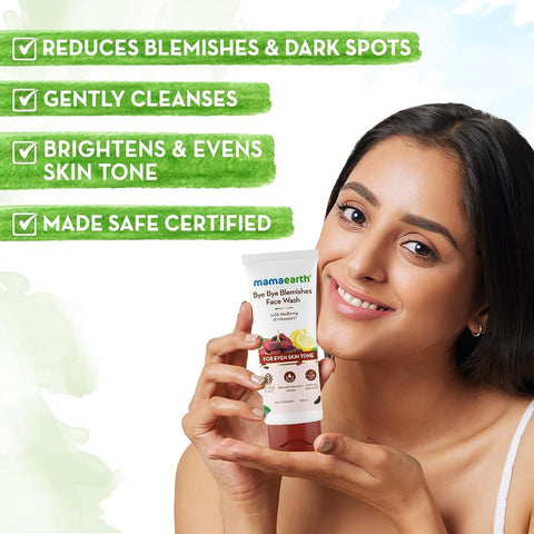Mamaearth Bye Bye Blemishes Face Wash - Mulberry, Vitamin C & Niacinamide, 100ml - Image 3