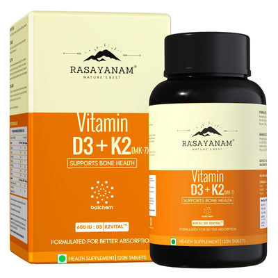 Rasayanam Vitamin D3 K2(MK-7) 240 Veg Tablets