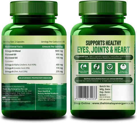 Himalayan Organics Vegan Omega 3 6 9 Supplement – 90 Veg Capsules - Image 8