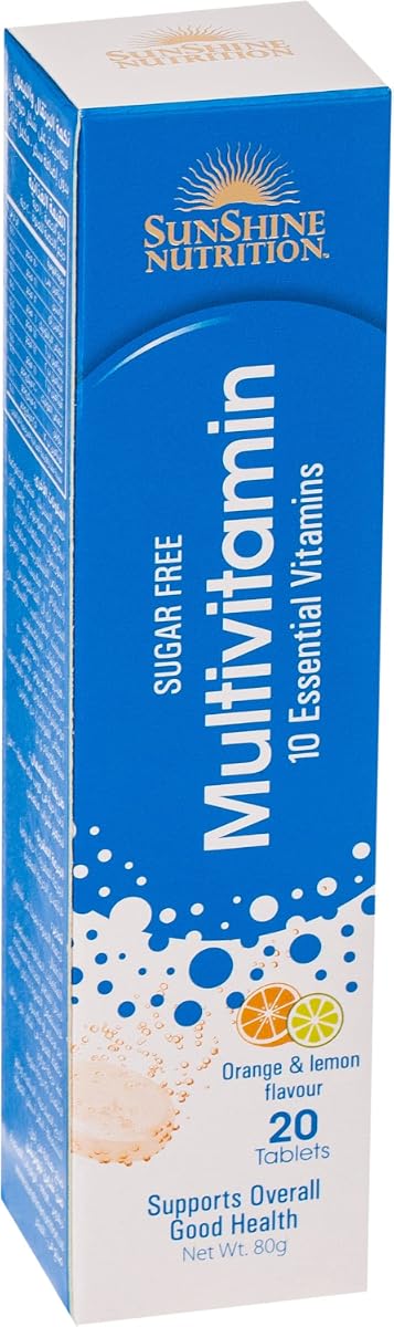 Sunshine Nutrition Multivitamin Effervescent Tablets - Orange Lemon, 20 Count