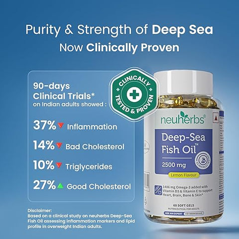 Neuherbs Deep-Sea Fish Oil Lemon Flavour softgels 60