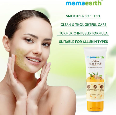Mamaearth Ubtan Face Scrub with Turmeric & Walnut, 100 ml - Image 5