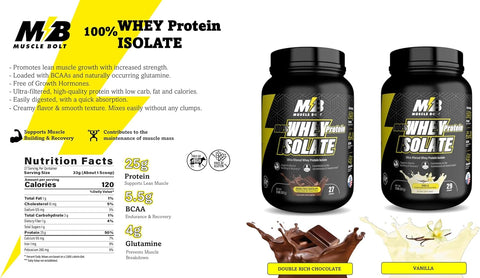 Muscle Bolt 100% Whey Protein Isolate Vanilla 2lb