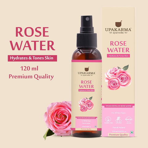 Upakarma Ayurveda Rose Water Spray - Natural Gulab Jal Moisturiser, 120ml - Image 2