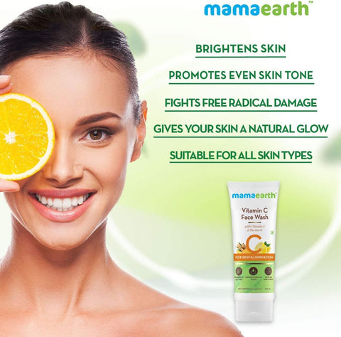 Mamaearth Vitamin C Radiance Combo - Face Wash 1ml & Serum 3g - Image 3