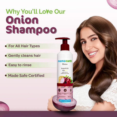 Mamaearth Onion Shampoo with Plant Keratin - 250 ml - Image 3