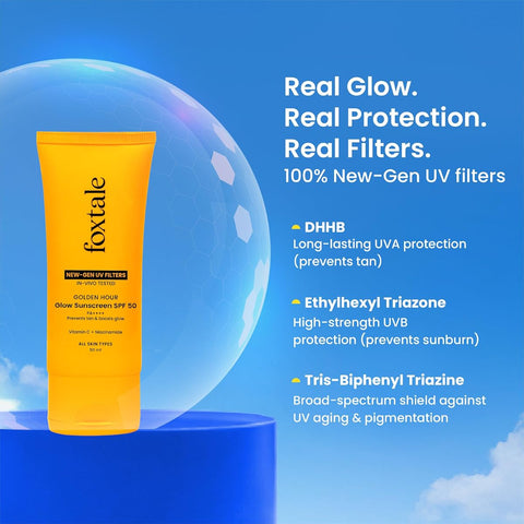 Foxtale Glow Sunscreen SPF 50 PA++++ with Vitamin C & Niacinamide - 50ml - Image 5