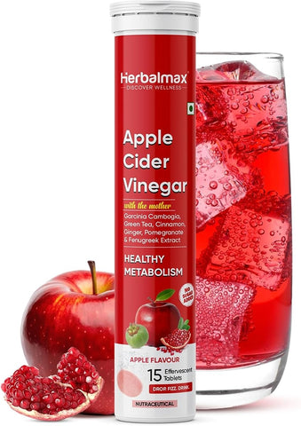 Herbal Max Apple Cider Vinegar Effervescent Tablets - Organic, 15 Tablets