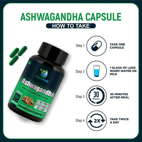 Vedapure Ashwagandha Herbal Capsules - 800 mg, 60 Count - Image 6