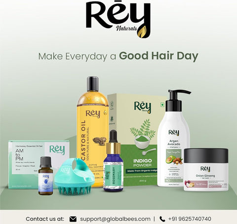 Rey Naturals Hair Oils Combo - Castor, Coconut, Tea Tree, Rosemary - 200ml/15ml - Image 6