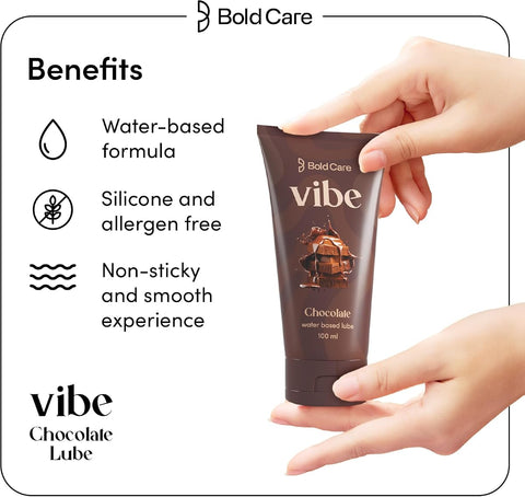 Boldcare Vibe Natural Water-Based Personal Lubricant - Premium Chocolate Flavour, 100ml - Image 5