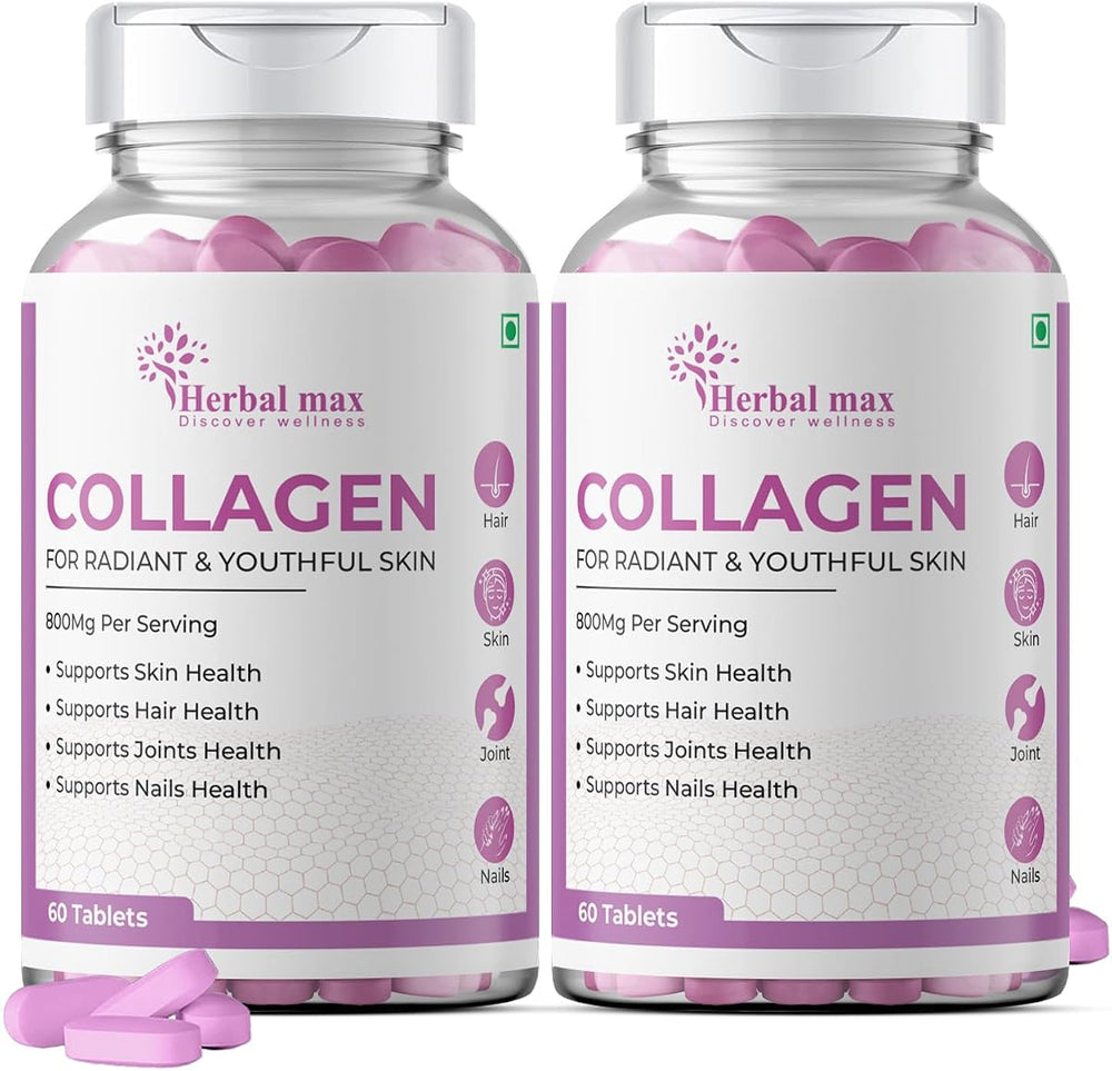 Herbal Max Collagen Beauty Supplements - 60 Tablets, 800mg