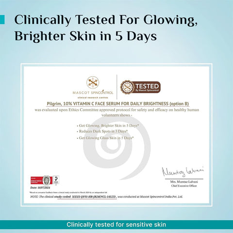 Pilgrim Face Serum with 10% Vitamin C for Glowing Skin - 30 ml - Image 8