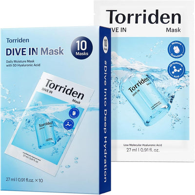 Torriden Dive In Sheet Mask with Low Molecular Hyaluronic Acid - 27ml x 10 Pack