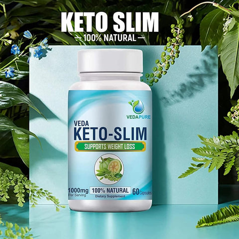 Vedapure Keto Slim Capsules - Natural Weight Management Supplement with Garcinia Cambogia and Green Tea - 60 Count - Image 2