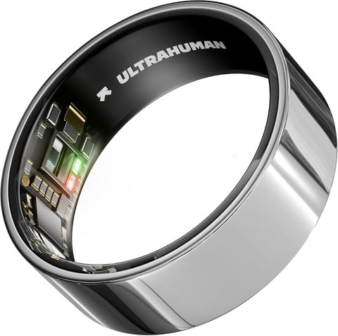 Ultrahuman Air Smart Ring - Silver, Size 14 - Health & Fitness Tracker