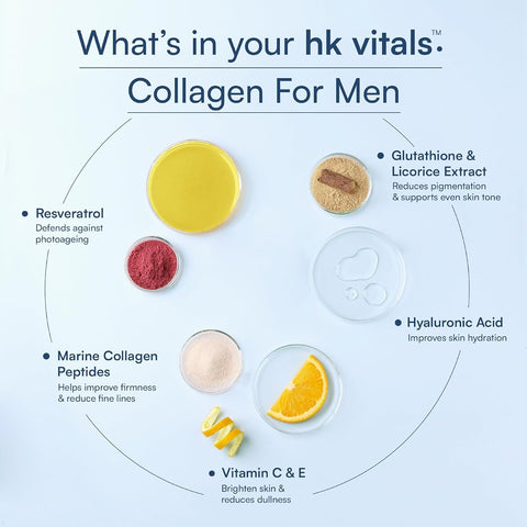 HK Vitals Skin Radiance Marine Collagen Powder for Men with Vitamin C - 200g - Image 4
