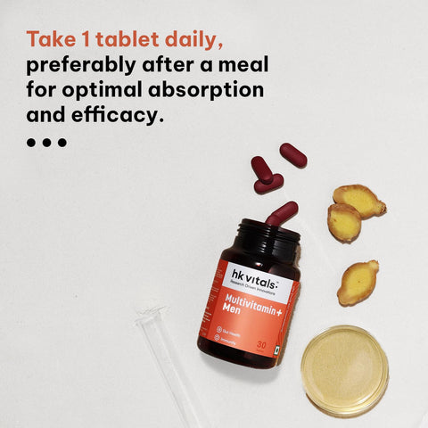 HK Vitals Multivitamin Plus Men, 60 Tablets | Daily Multivitamin For Men, For Energy, Stamina, Immunity, Gut, Heart, Bone & Muscle Health