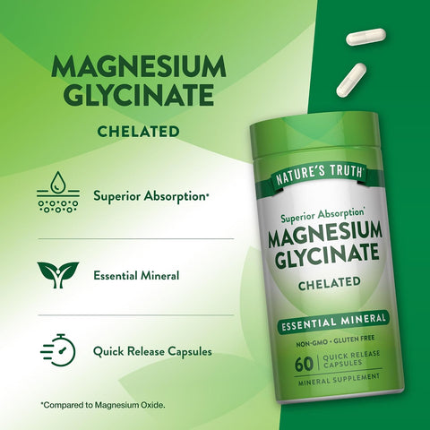 Nature's Truth Magnesium Glycinate - 60 Capsules