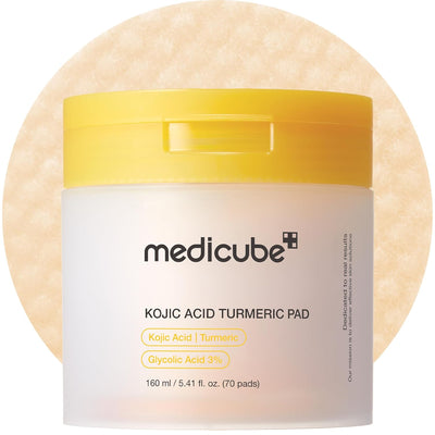 Medicube Kojic Acid Turmeric Clarifying Toner Pad 70S