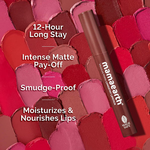 Mamaearth Moisture Matte Lipstick - Hazelnut Brown, Avocado Oil & Vitamin E - 2g - Image 3