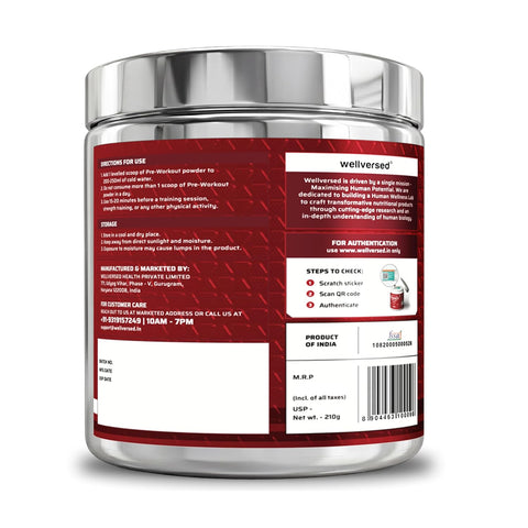 Wellversed Dynamite Pre-Workout Valencia Orange (210g)