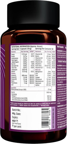 HK Vitals Multivitamin with Omega-3 Softgel Capsules - 60 Count - Image 8