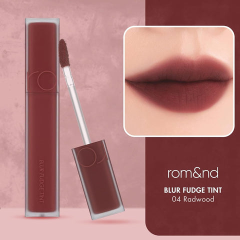 Rom&Nd Blur Fudge Tint 04 Radwood - Deep Matte Lip Colour, Soft Matte Formula, 5.5g - Image 3