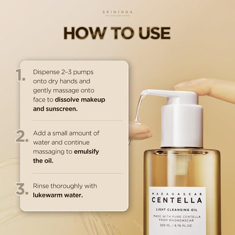 SKIN1004 Madagascar Centella Light Cleansing Oil - Non-Irritating, Deep Cleansing - 200ml - Image 7