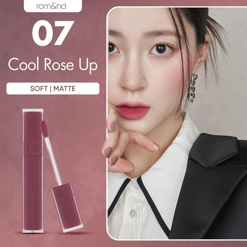 Rom&Nd Blur Fudge Tint 07 Cool Rose Up - Velvety Matte Lip Colour - Image 2