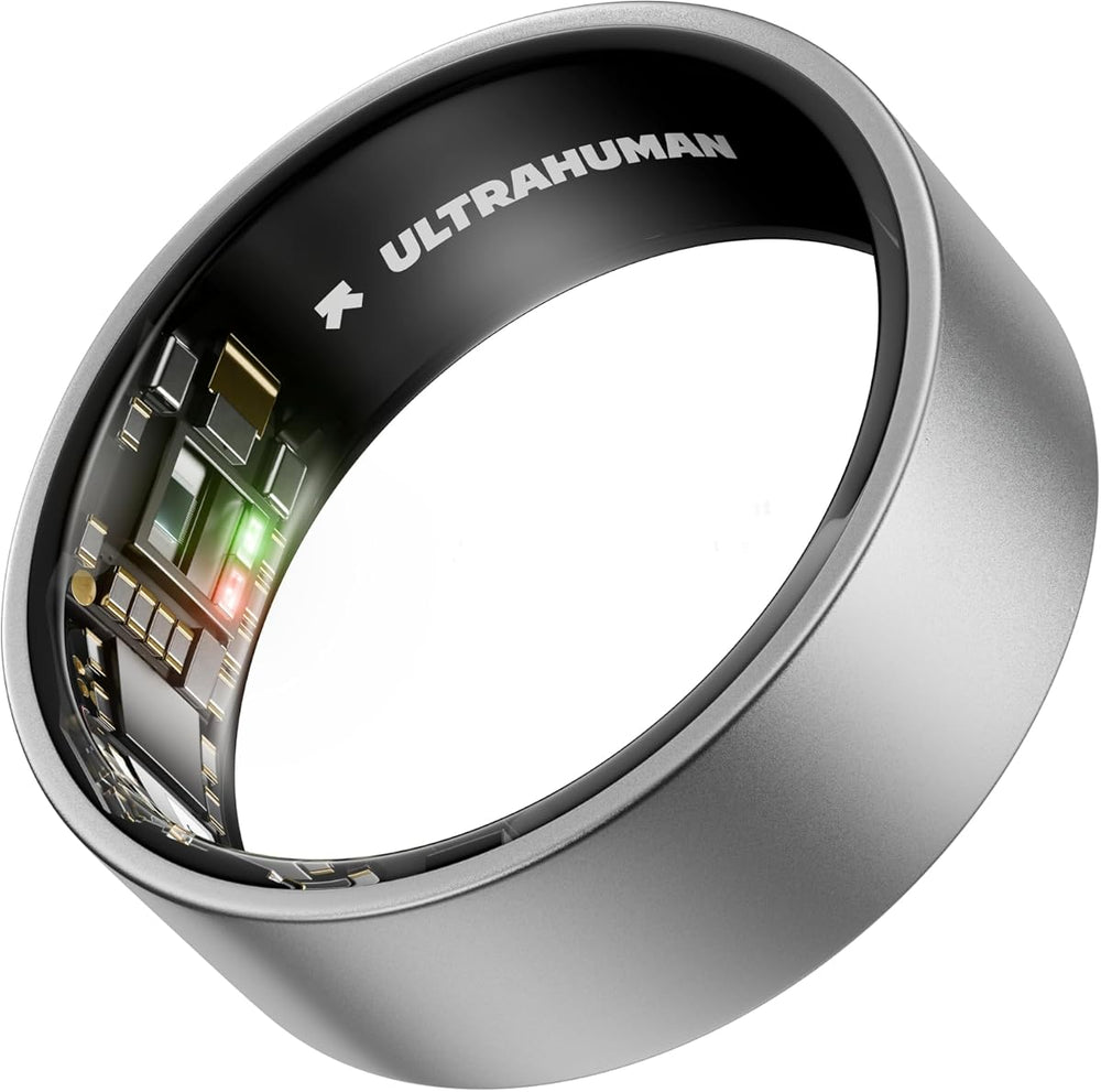 Ultrahuman Ring AIR - Smart Health Tracker, Raw Titanium, Size 14