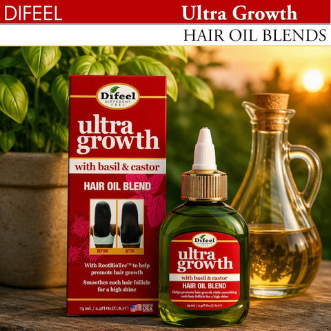 Difeel Ultra Hair Growth Oil - Basil & Castor Oil - 74ml - Image 3