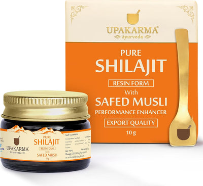 Upakarma Shilajit with Safed Musli Resin - Ayurvedic Supplement, 10g