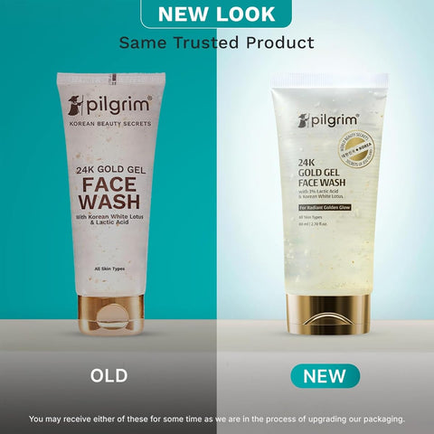 Pilgrim 24K Gold Gel Face Wash with Korean White Lotus & Lactic Acid - 80ml - Image 2