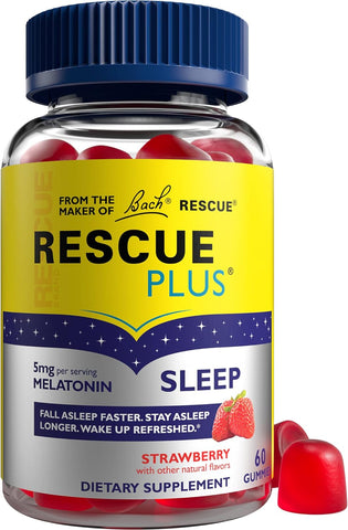 Rescue Plus Sleep Gummies, Strawberry, 60 Count
