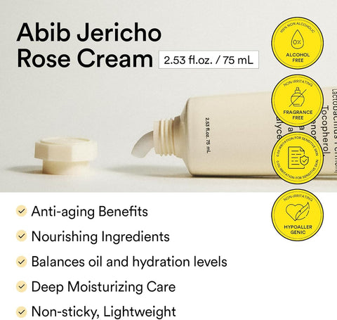 Abib Jericho Rose Crème - Rich Nutrient Face Moisturiser Tube, 75ml - Image 3