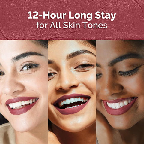 Mamaearth Moisture Matte Longstay Lipstick with Avocado Oil & Vitamin E - Plum Punch, 2g - Image 5