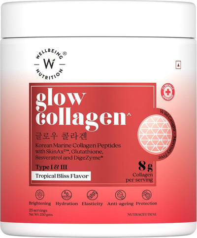 Wellbeing Nutrition Beauty Supplement - Marine Collagen Peptides, Tropical Bliss, 250g