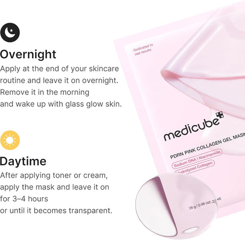 Medicube Salmon DNA PDRN Pink Collagen Gel Mask - Overnight Face Mask, 28g, 4 Pack - Image 6